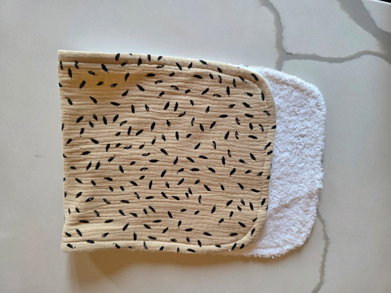 Burp Cloth - Beige with black speckles