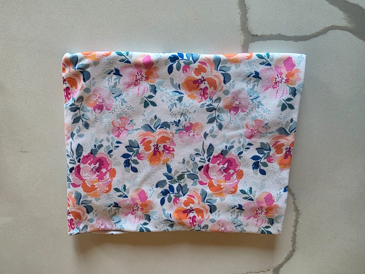 Printed softknit swaddle blanket - Pink Flowers