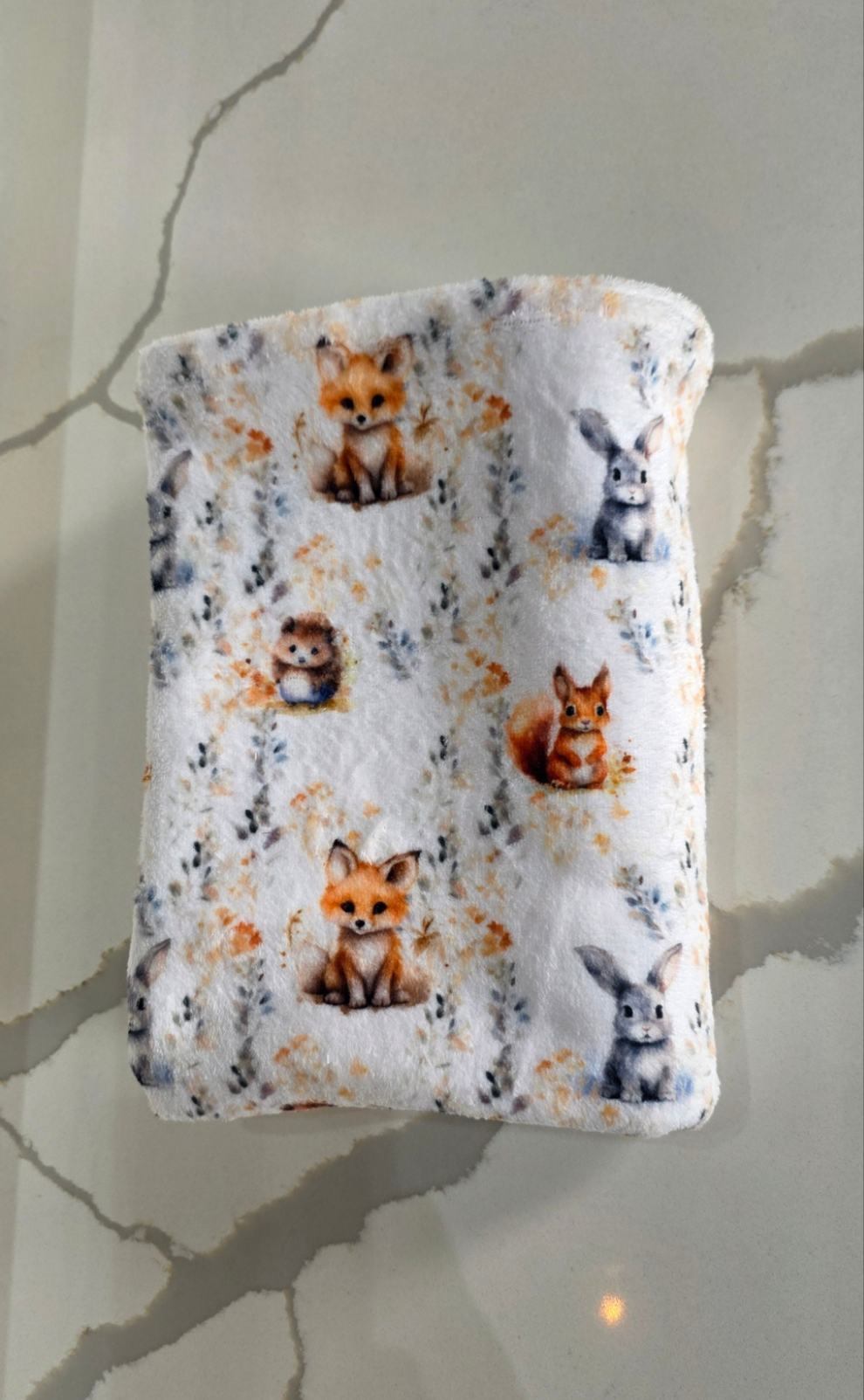 Woodlands animals fleece blanket