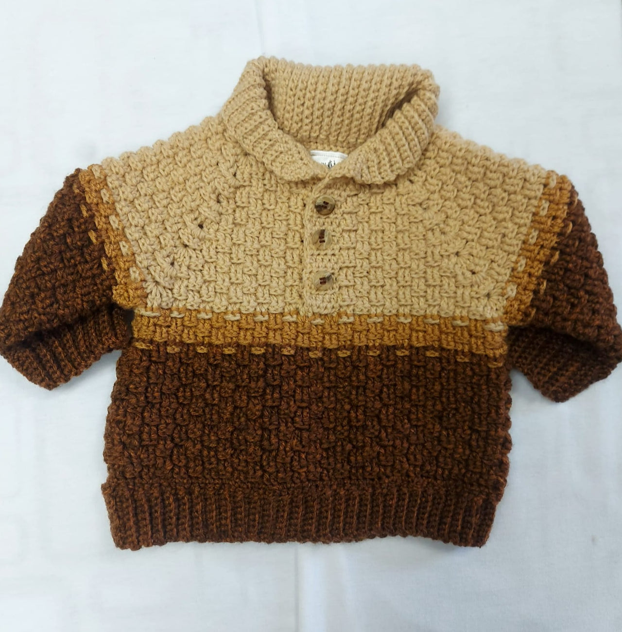 Cor.relate beige & brown button golf jersey