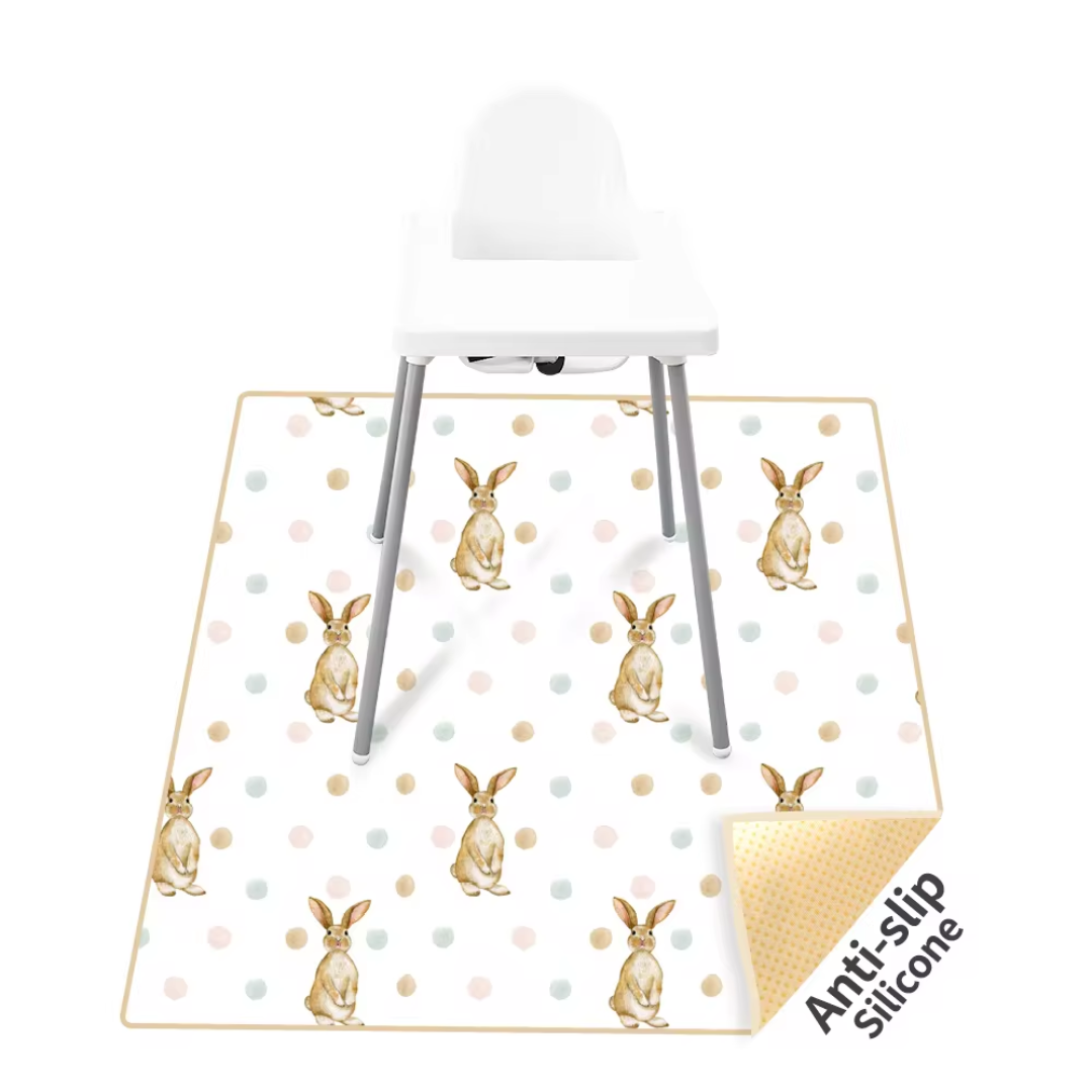 Non slip spill and play mat - Rabbits