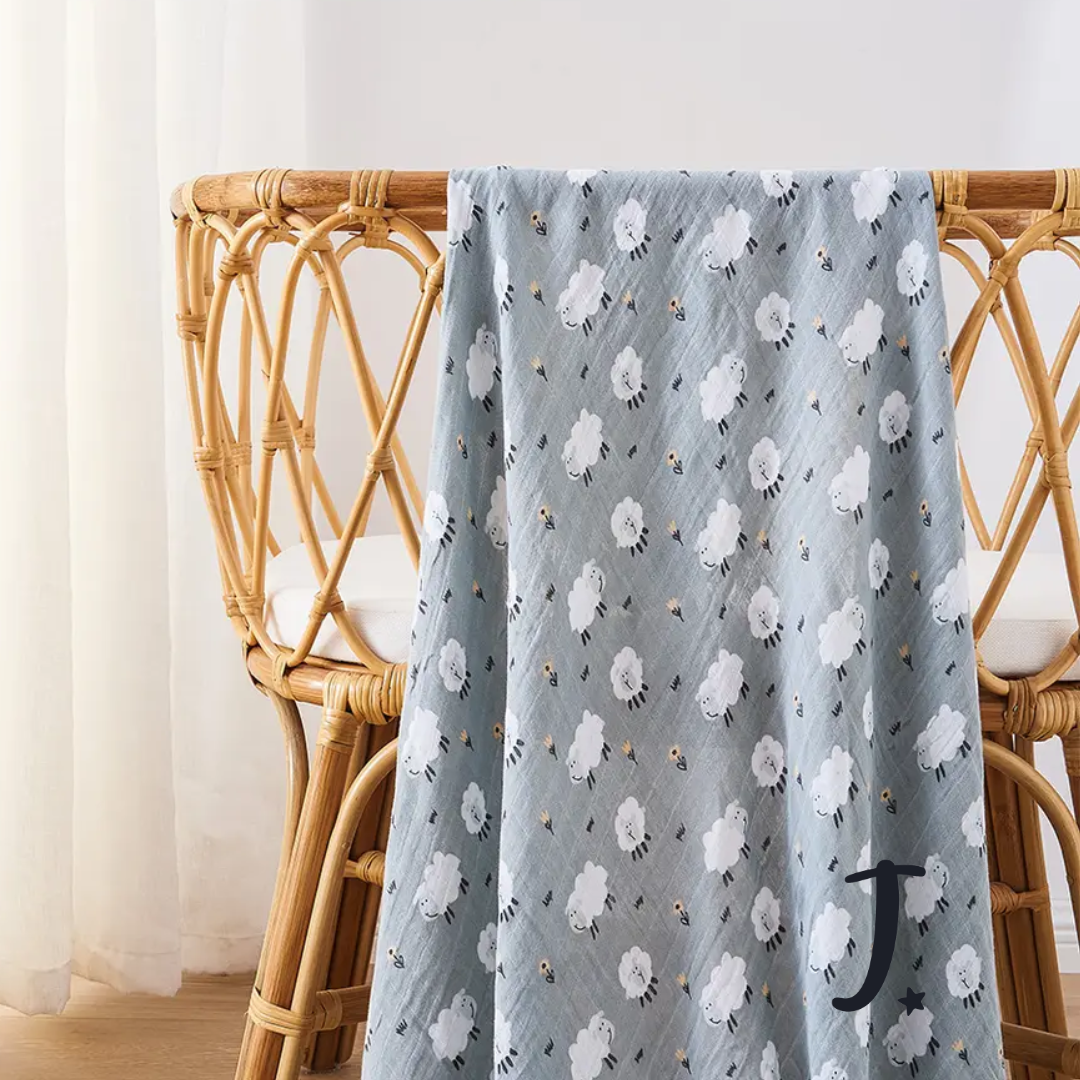 Bamboo cotton muslin blanket - Counting sheep