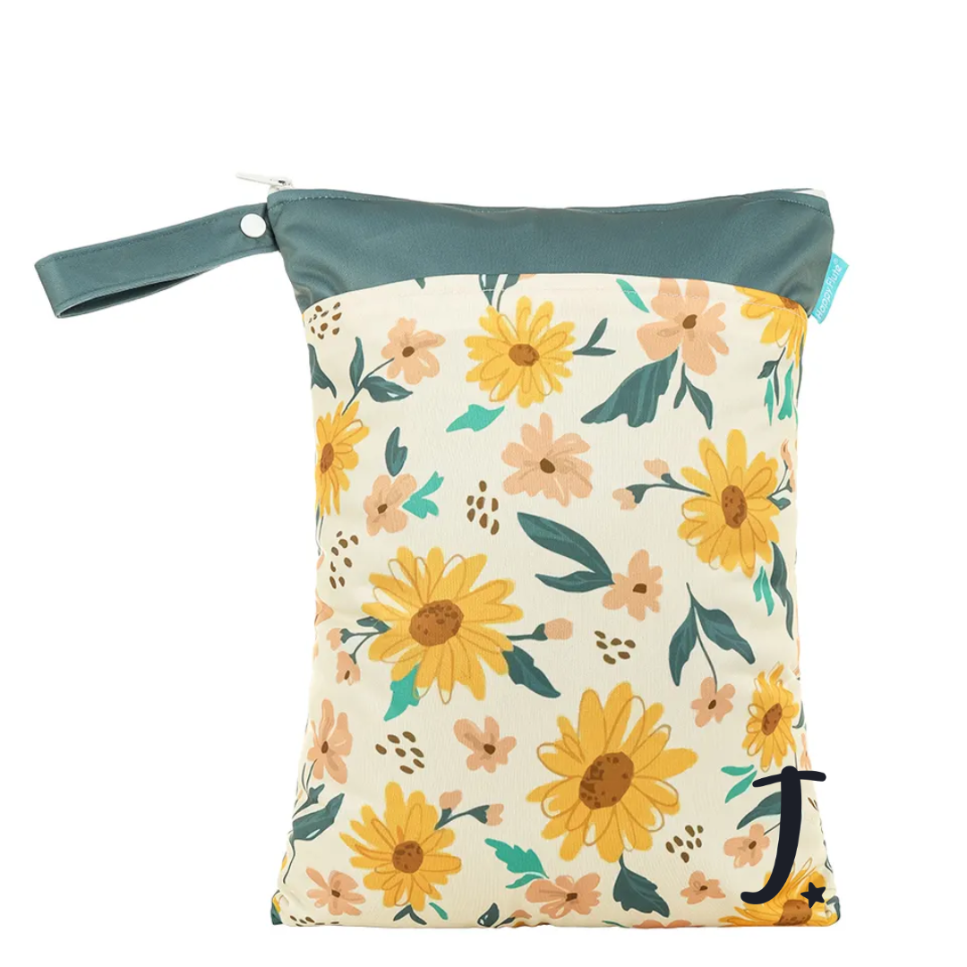 Sage and flowers wet bag