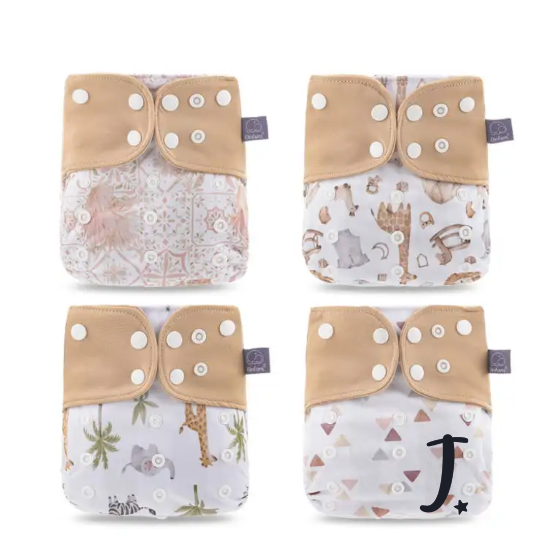 4 pack Elinfant grey lining pockets, Safari