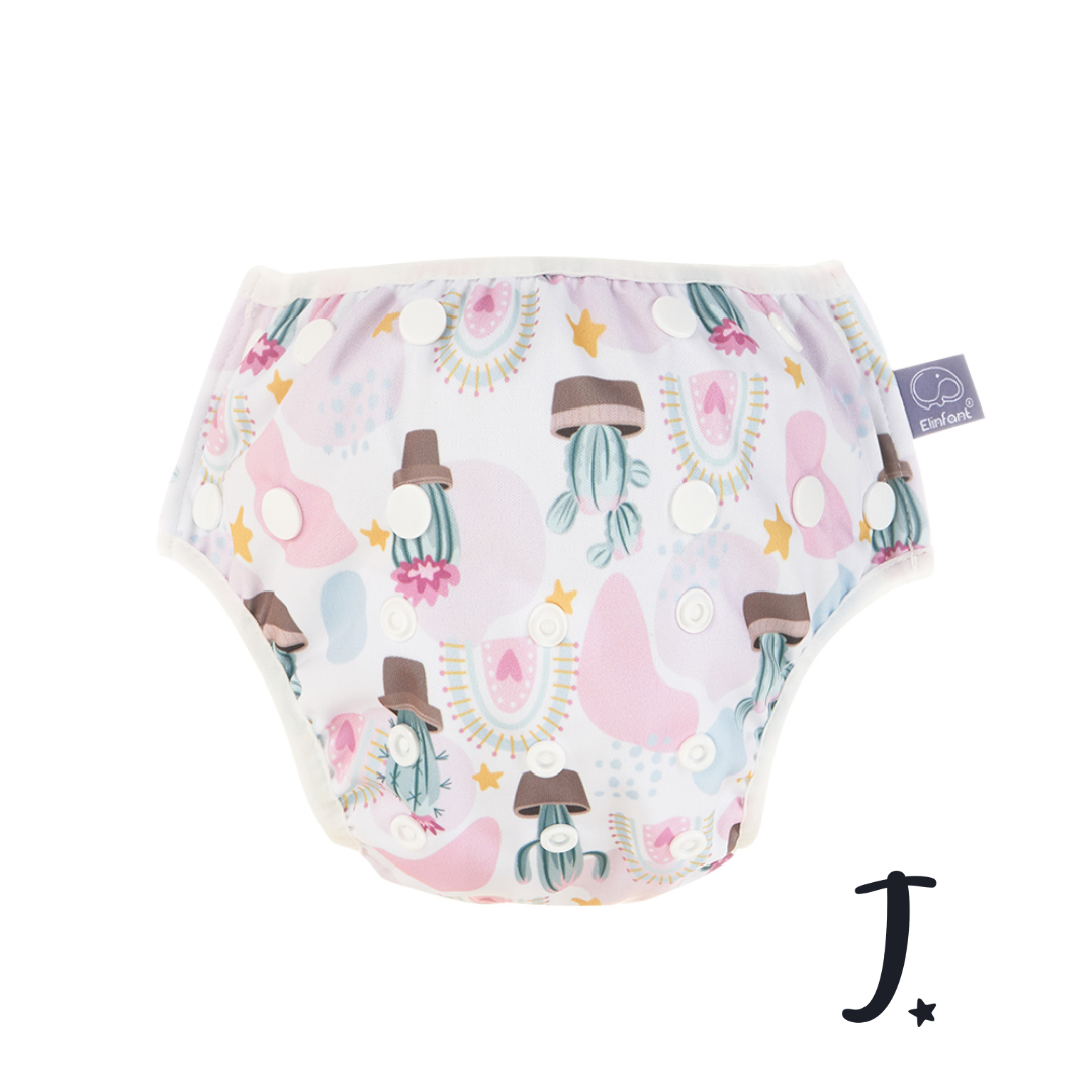 Cute cactus swim diaper - Grey inner