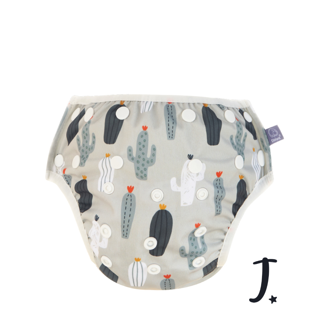 Sage cactus swim diaper - Grey inner