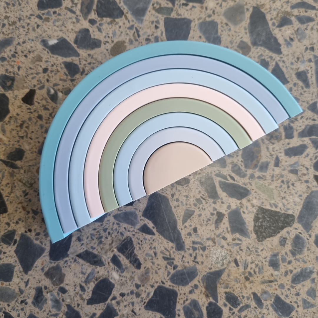 Rainbow stacking toy - muted