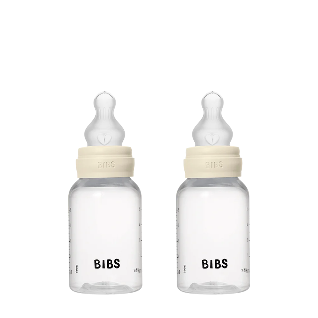 BIBS Baby Bottle Complete Set 150ml 2 Pack Silicone - Ivory