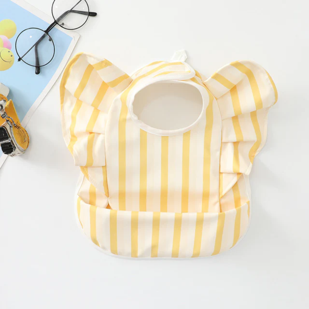 Ruffle bib - Vintage stripe print