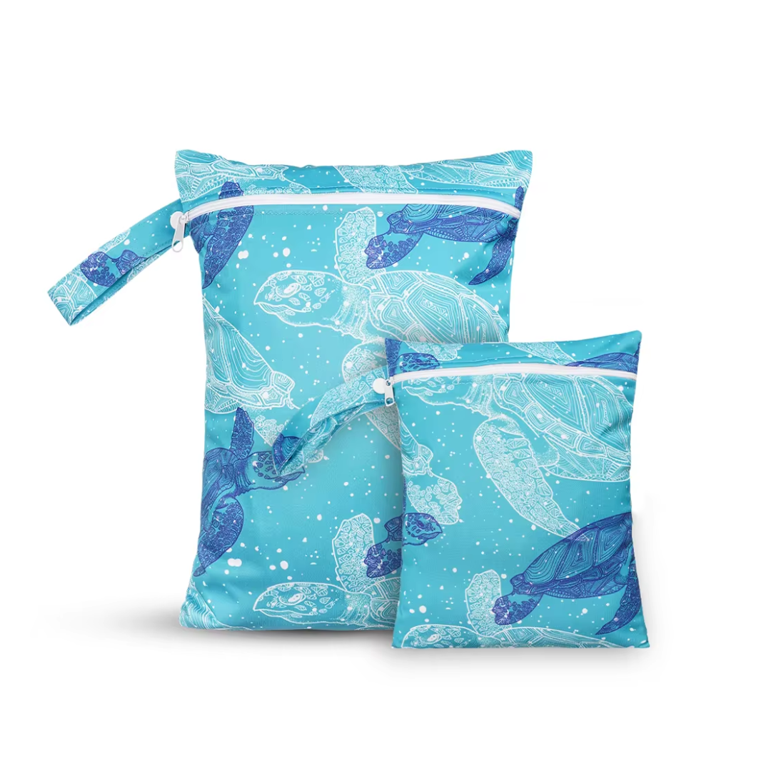 Different size 2 pack reusable wet bags - Under the sea