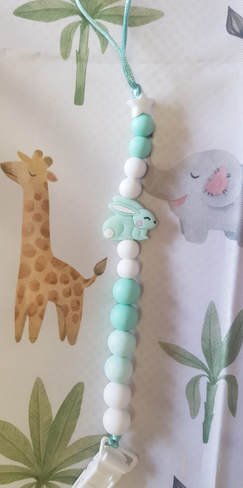 Bunny Mint Silicone Dummy Clip