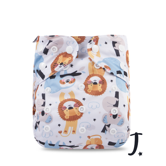 Lion & sloth diaper cover