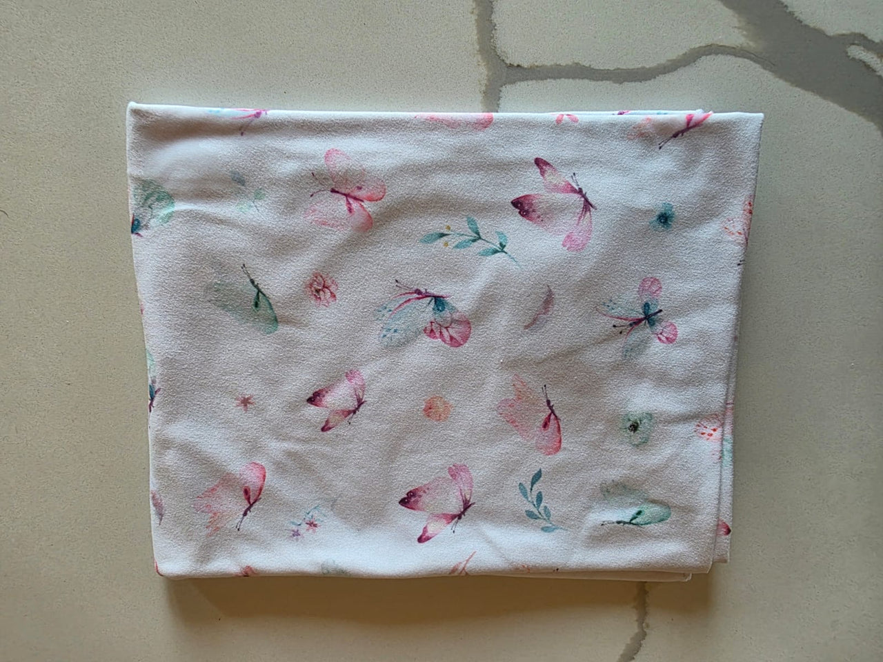 Printed softknit swaddle blanket - Flowers and Butterflies