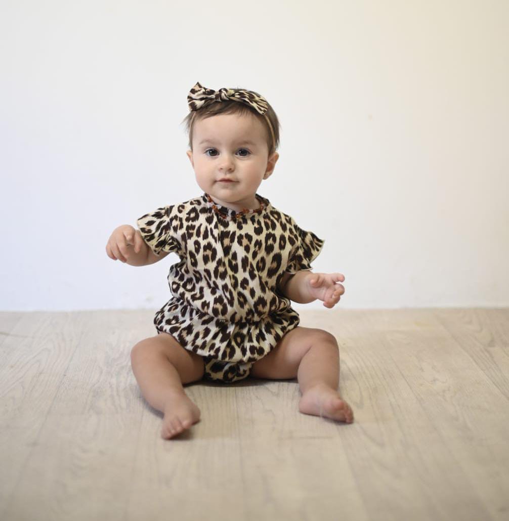 Leopard print romper & Headband set