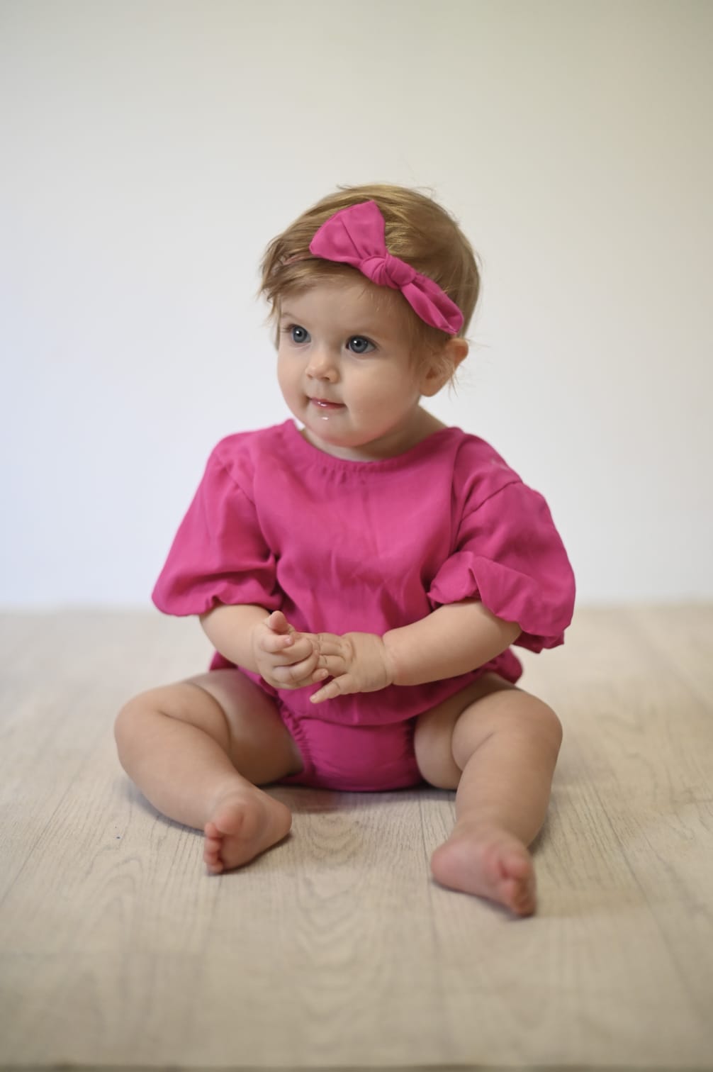 Cerise pink romper & Headband set