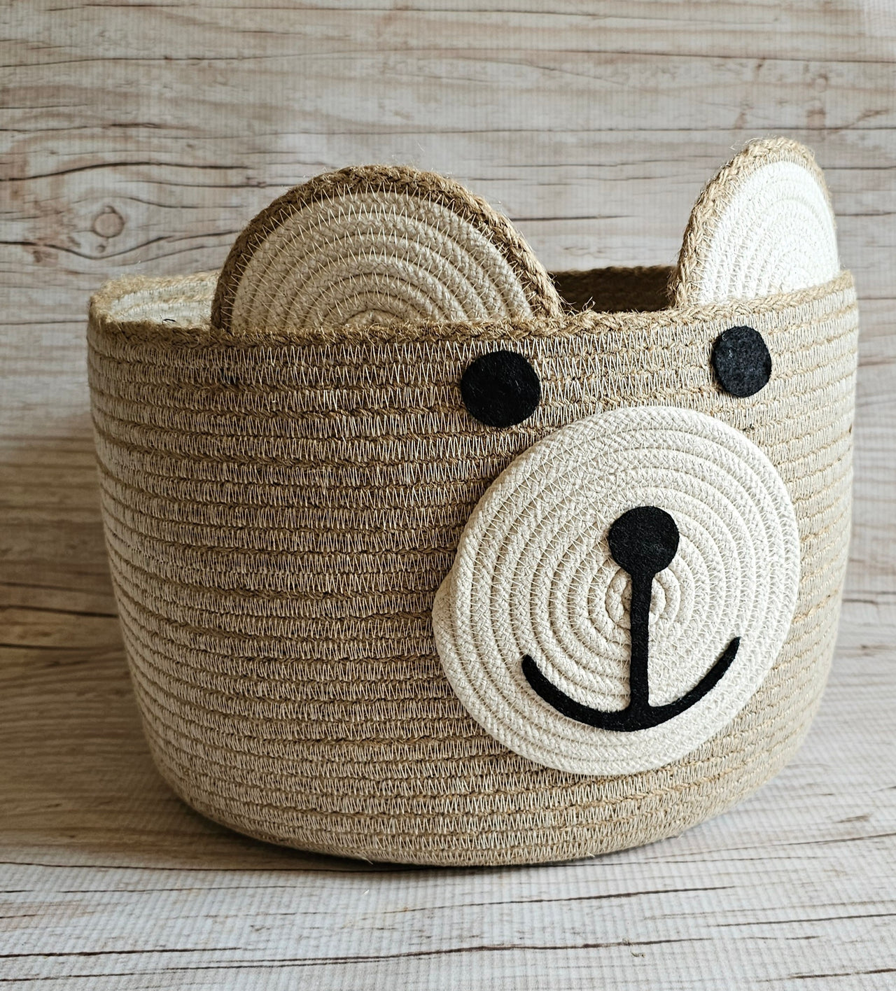 Bear rope basket - dark