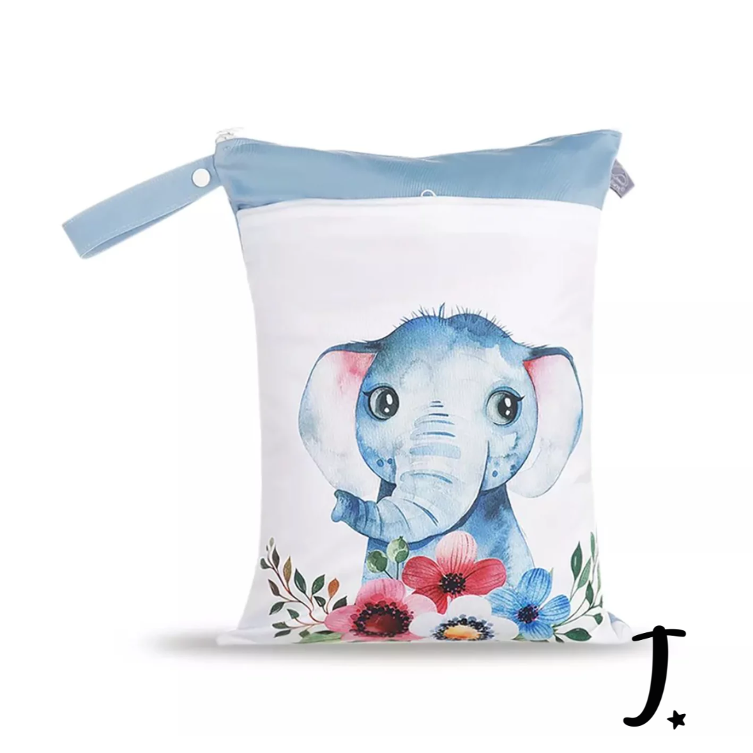 Baby elephant wet bag position print