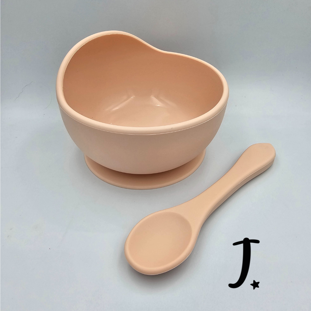 Silicone suction bowl with spoon