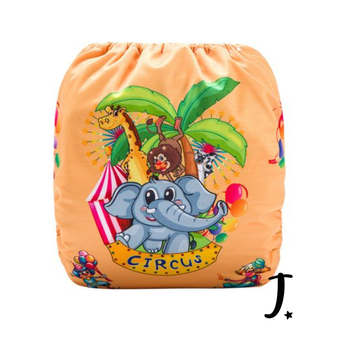 Orange Circus Print Pocket