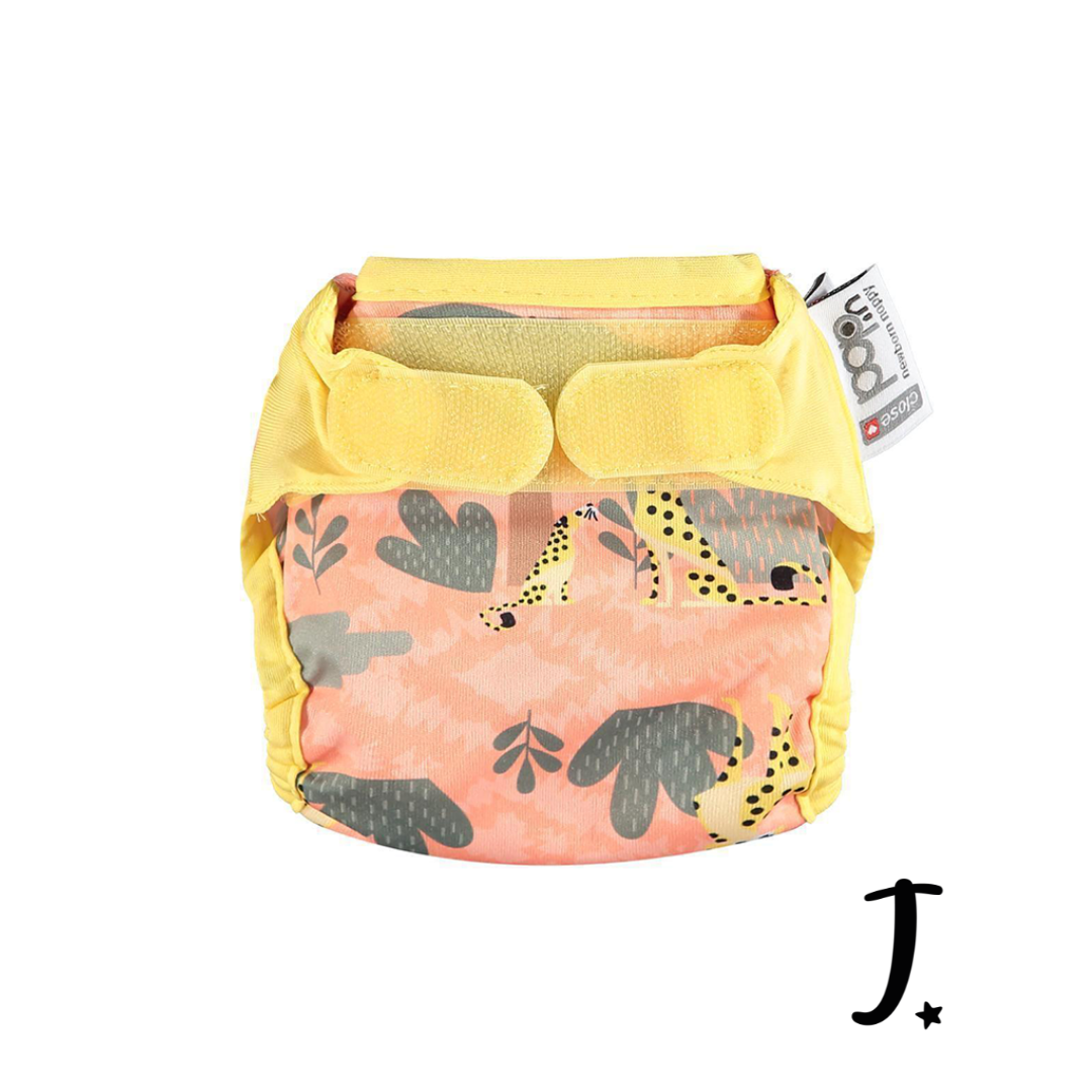 PopIn Single Printed Nappy Bamboo - Cheetah (Newborn)