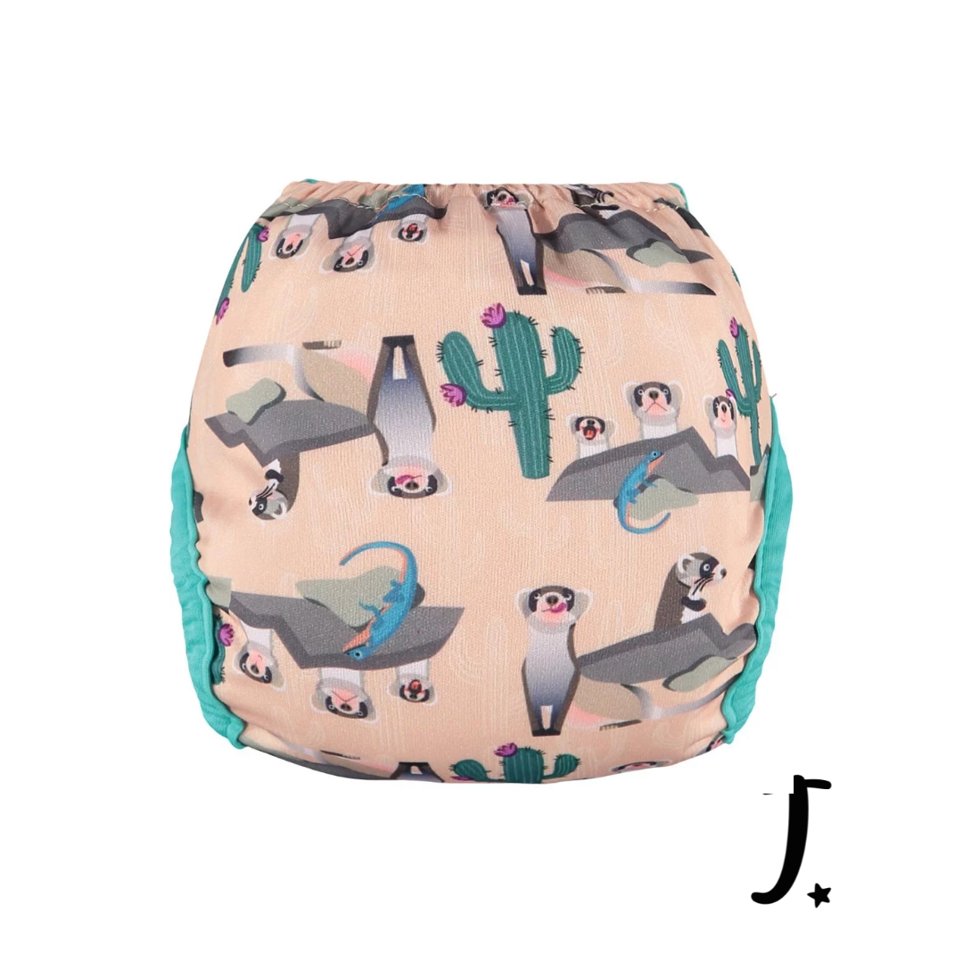 PopIn Single Printed Nappy Bamboo - Ferret (Newborn)