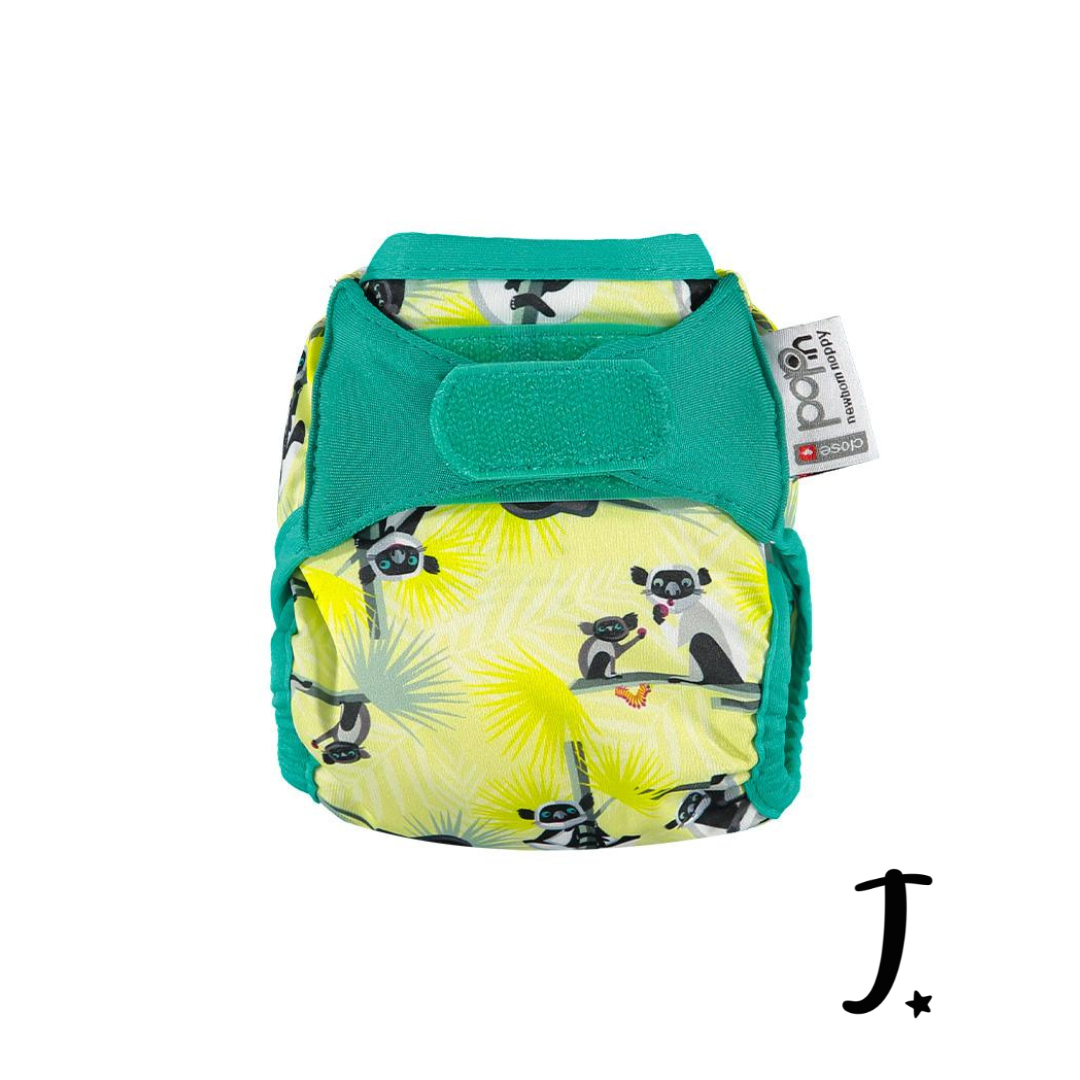 PopIn Single Printed Nappy Bamboo - Lemur (Newborn)