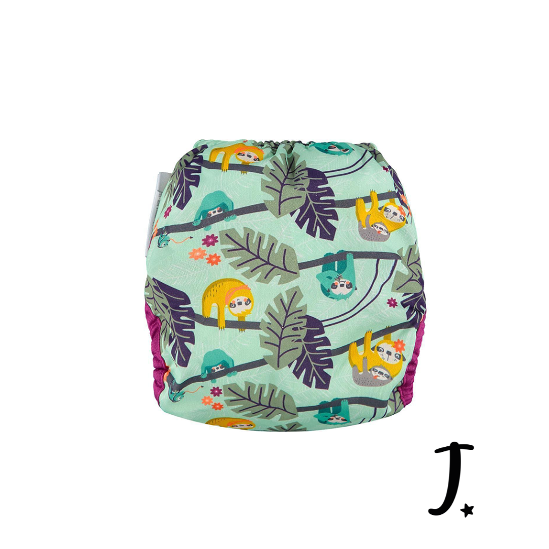 PopIn Single Printed Nappy Bamboo - Sloth (Newborn)