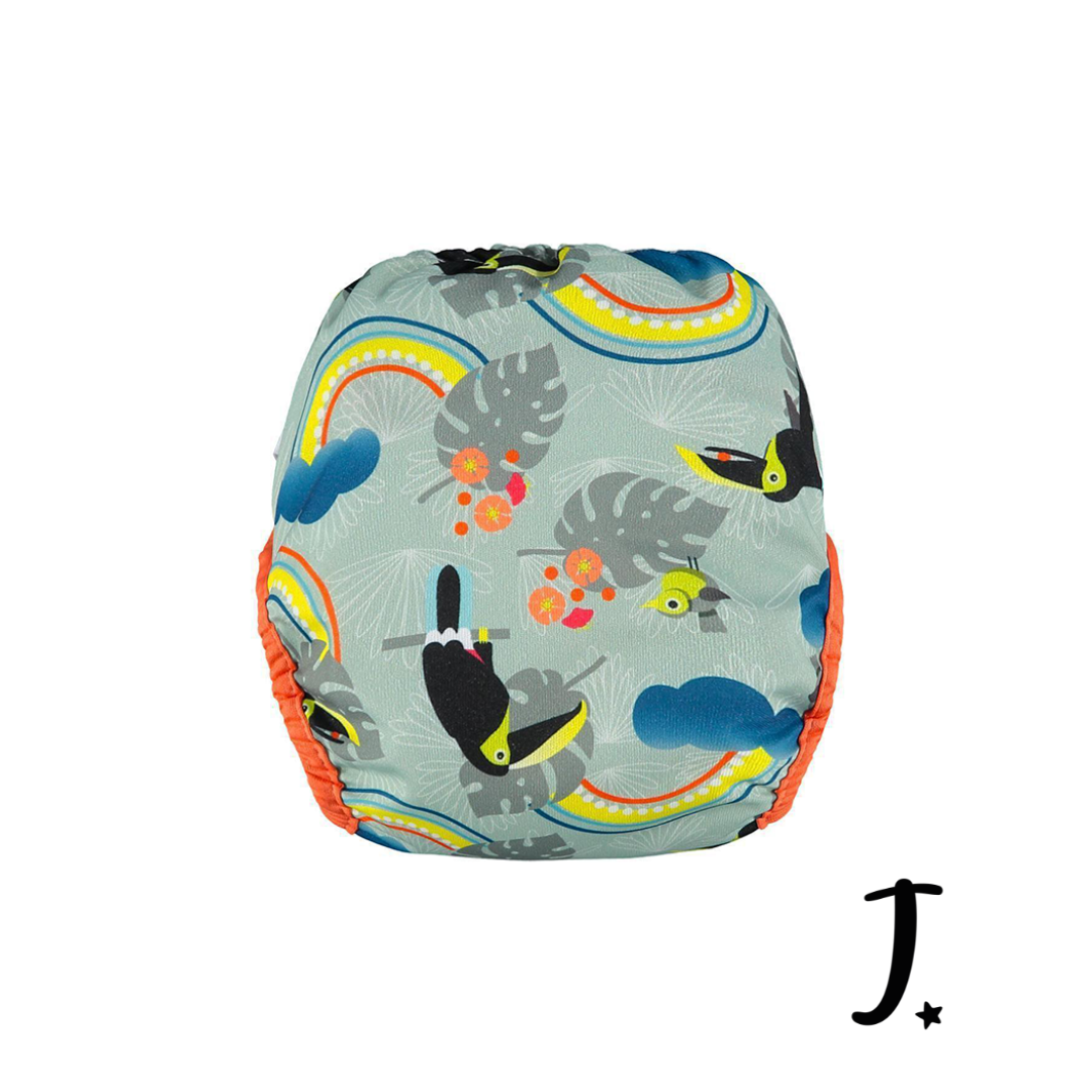 PopIn Single Printed Nappy Bamboo - Toucan (Newborn)