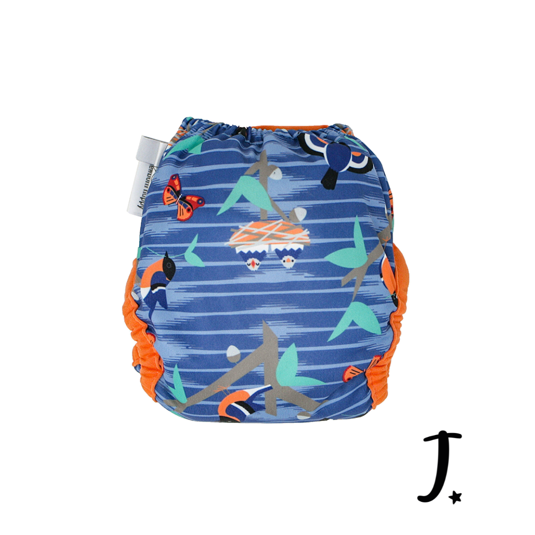 PopIn Single Printed Nappy Bamboo - Twilight Garden (Newborn)